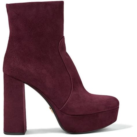 prada suede boots|Prada suede platform boots.